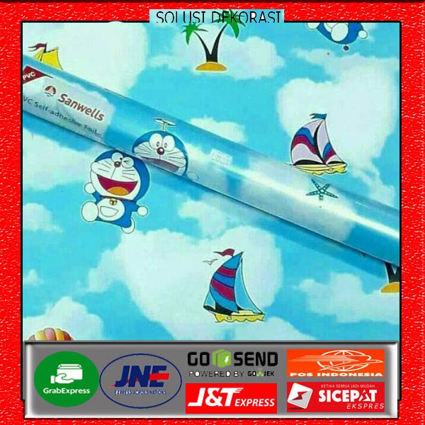 WALLPAPER STIKER DINDING MOTIF DORAEMON AWAN | WALLPAPER DINDING KAMAR TIDUR | WALPAPER DINDING | 5M