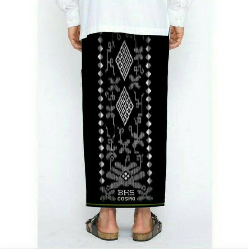 Sarung BHS ORIGINAL Excellent Classic Cosmo MURAH Warna Polos Putih Hitam Motif Kembang Tumpal Mewah Termurah COD Bayar di Tempat