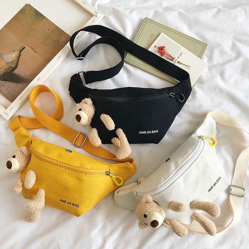 Tas Pinggang Waistbag Import Korea desain Boneka Beruang Lucu/Tas Punggung Beruang [READY Jakarta]