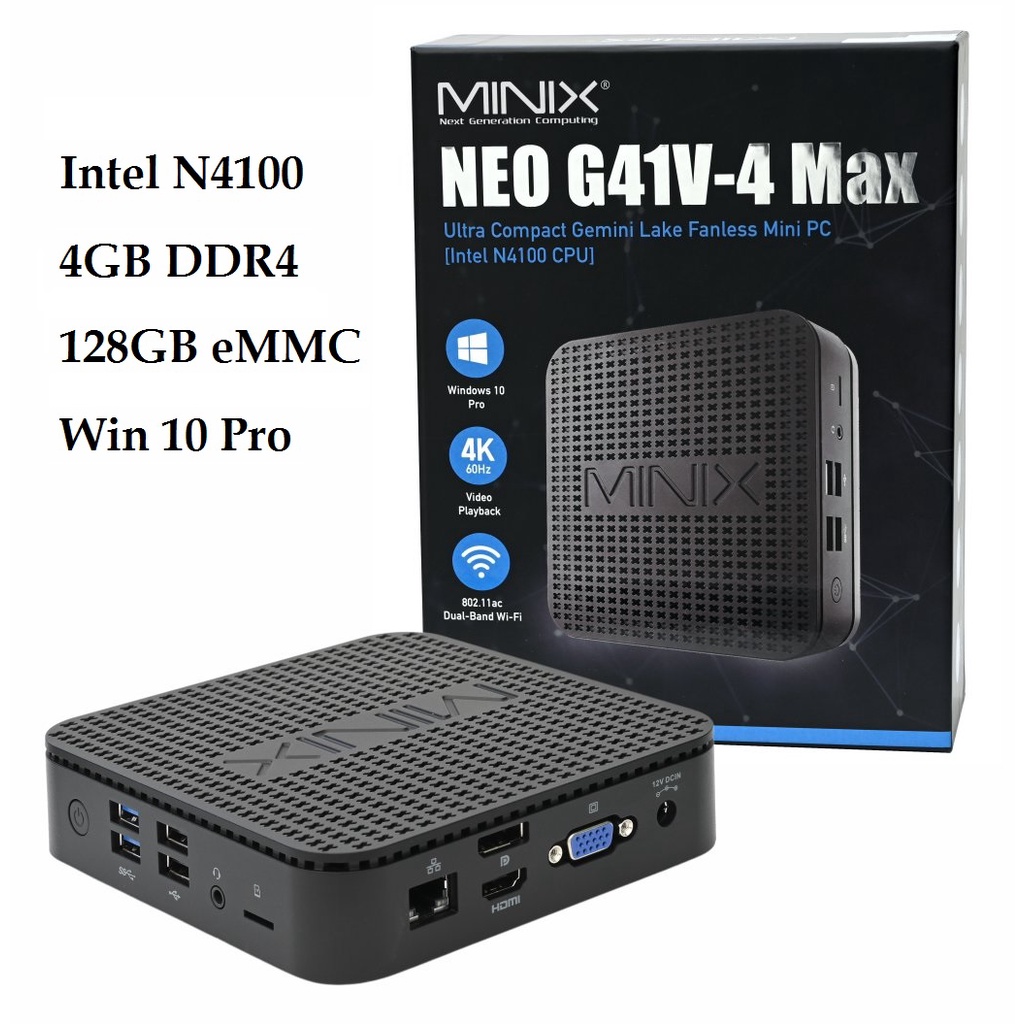 MINIX NEO G41V-4 MAX Mini PC - Intel N4100 RAM 4GB ROM 128GB Win 10