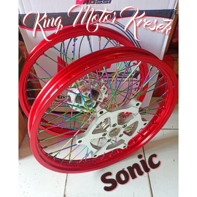 Velg Jari Jari Ring 17 140/160 Merk Rossi Satu Set Depan Belakang Untuk Motor SONIC