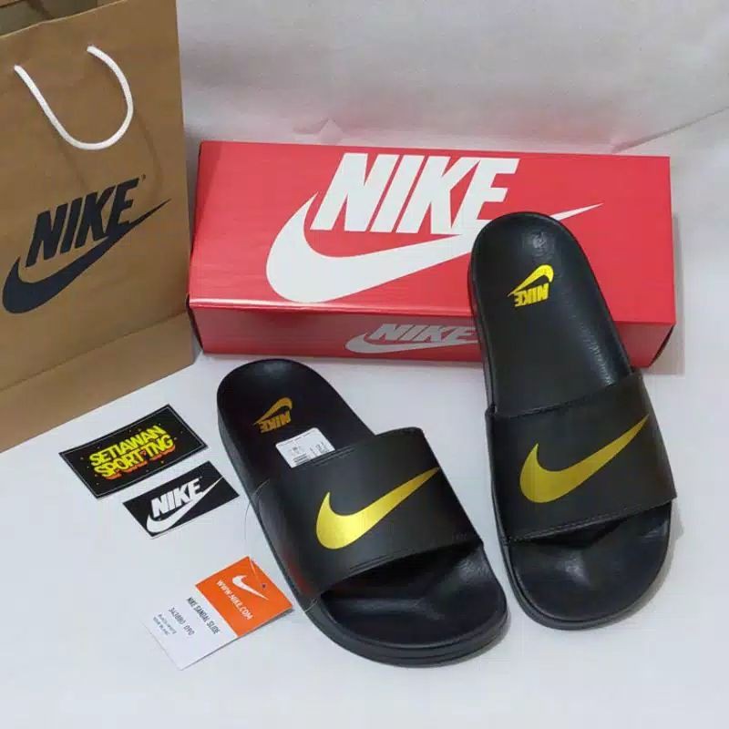 Sandal Nikeslide Pria Sandal Slop Sandal Slip On-Nike GOLD