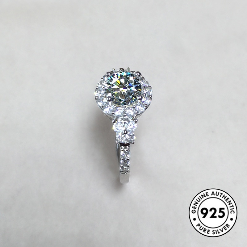 Cincin Sterling Silver 925 Desain Kupu-Kupu Hias Berlian Imitasi Mewah Untuk Wanita