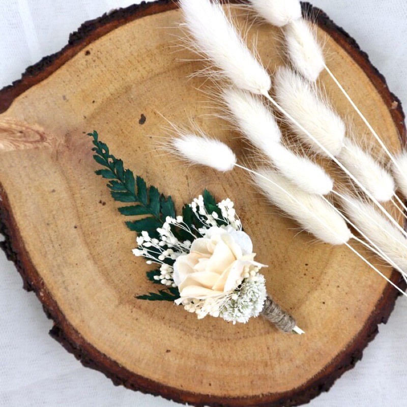 Korsase Bunga Jas Warna Cream | Wedding Corsage Flower Cream | Corsage Jas Pria Cream C-01
