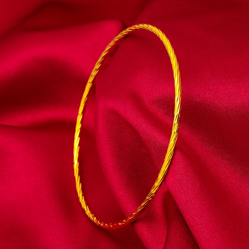 Gelang Lapis Emas Asli Kadar 375 Bentuk Lingkaran Gaya Bohemian Untuk Wanita