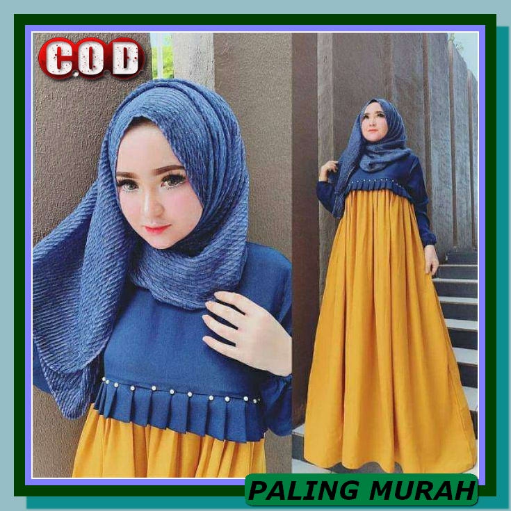 Gamis Syari Zakiah Casual Cantik Keren Unik Lucu Premium Butik Or GW807 Baju Gamis Mutiara Barbie D