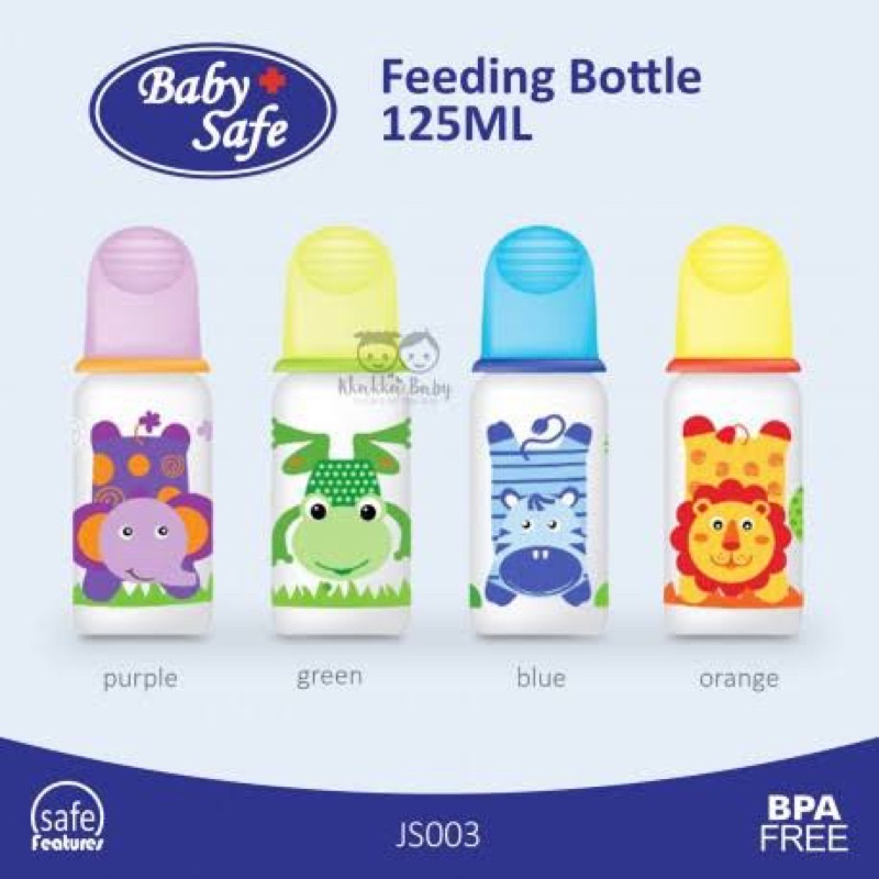 BABY SAFE Botol Susu Dot Bayi 125ml 250ml 125 250 ml BabySafe Feeding Milk Bottle JS003 JS004 JS005 JS 003 004 005 Handle