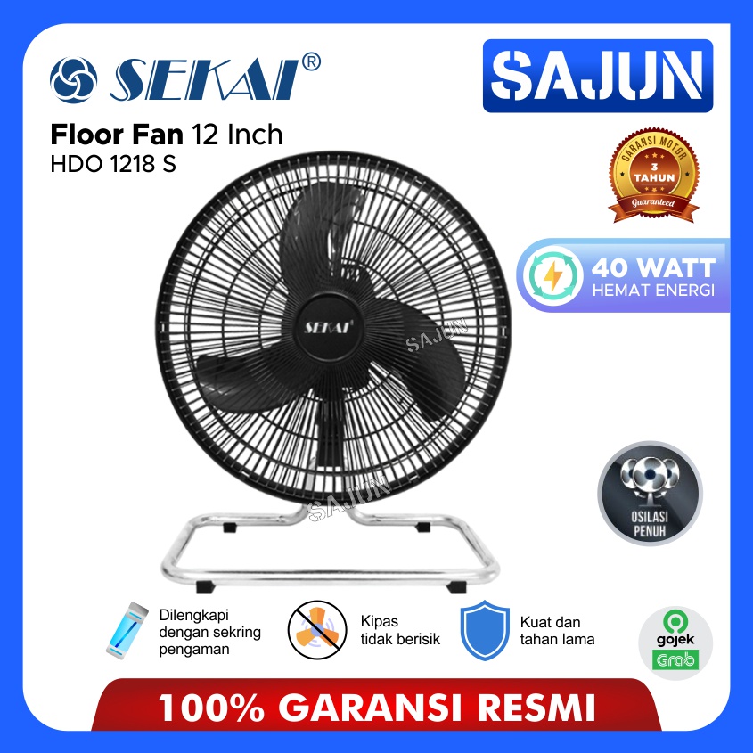 SEKAI High Velocity Fan 12 inch HDO1218S Kipas Angin Lantai HDO 1218 S