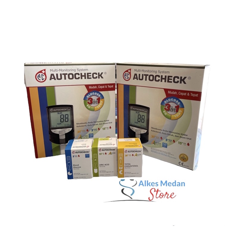 Alat Autocheck / GCU 3 in 1 / Gula, Kolesterol, Asam Urat SAMLAB ALKES