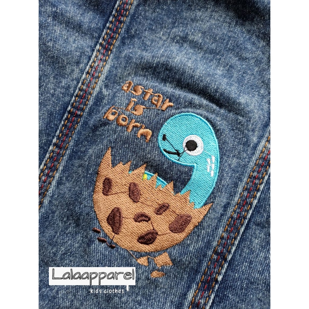 JACKET JEANS ANAK KARAKTER DINOSAURUS USIA 1-6 TAHUN - JACKET JEANS ANAK UNISEX