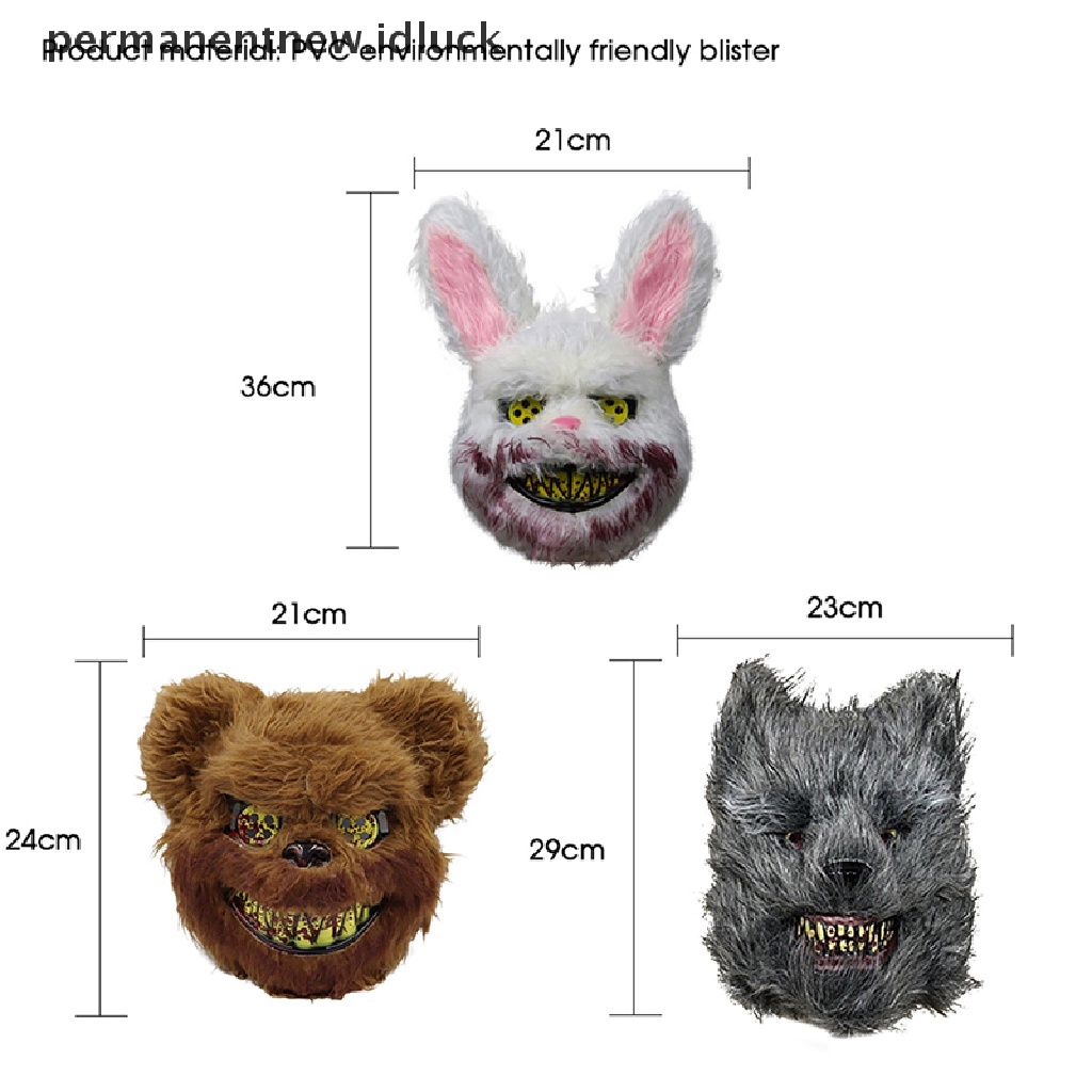 Topeng Bloody Killer Kelinci Teddy Bear Bahan Plush Untuk Cosplay Halloween