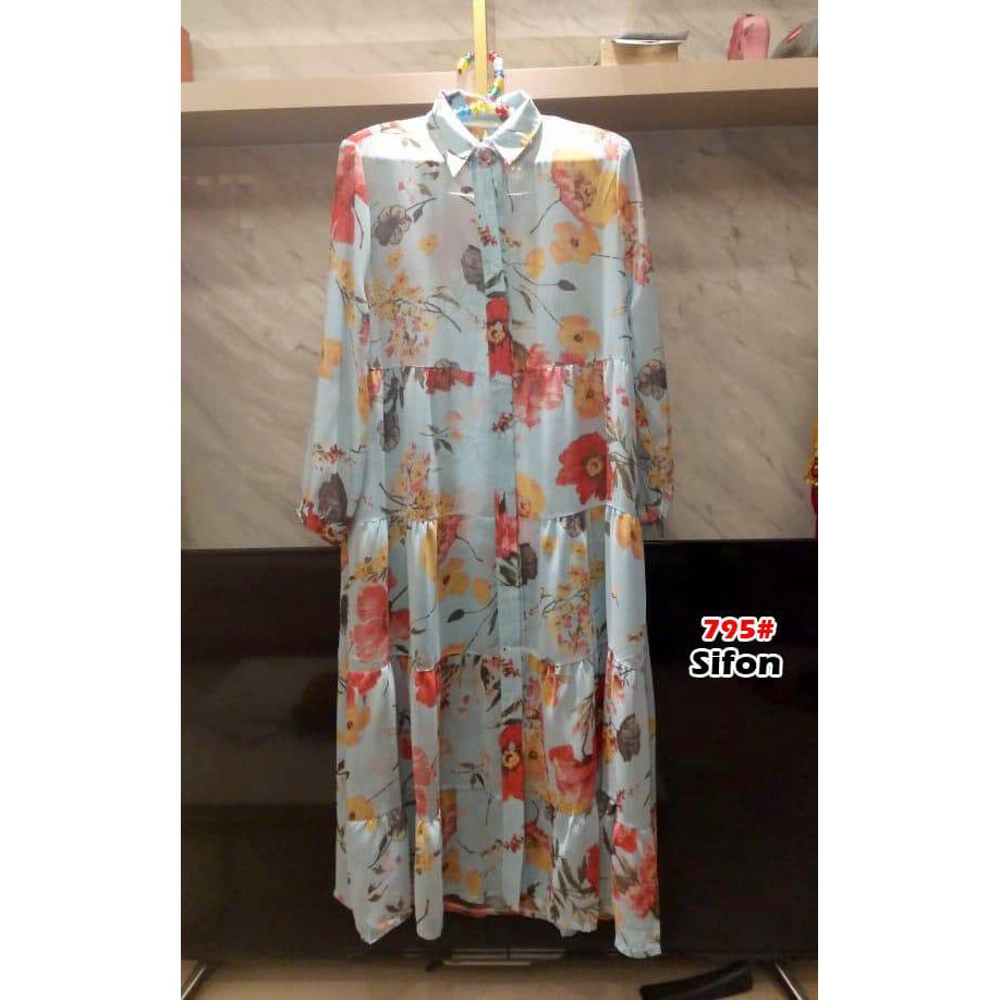 705# dres KOREA fashion import/ dres baju terbaru//fashon korea motif bunga