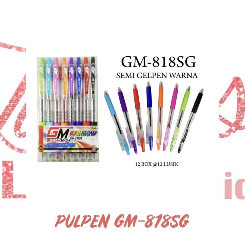 #LC-ATK Pulpen Gelpen GM-818SG Ball Pen 1 BOX 8 PCS