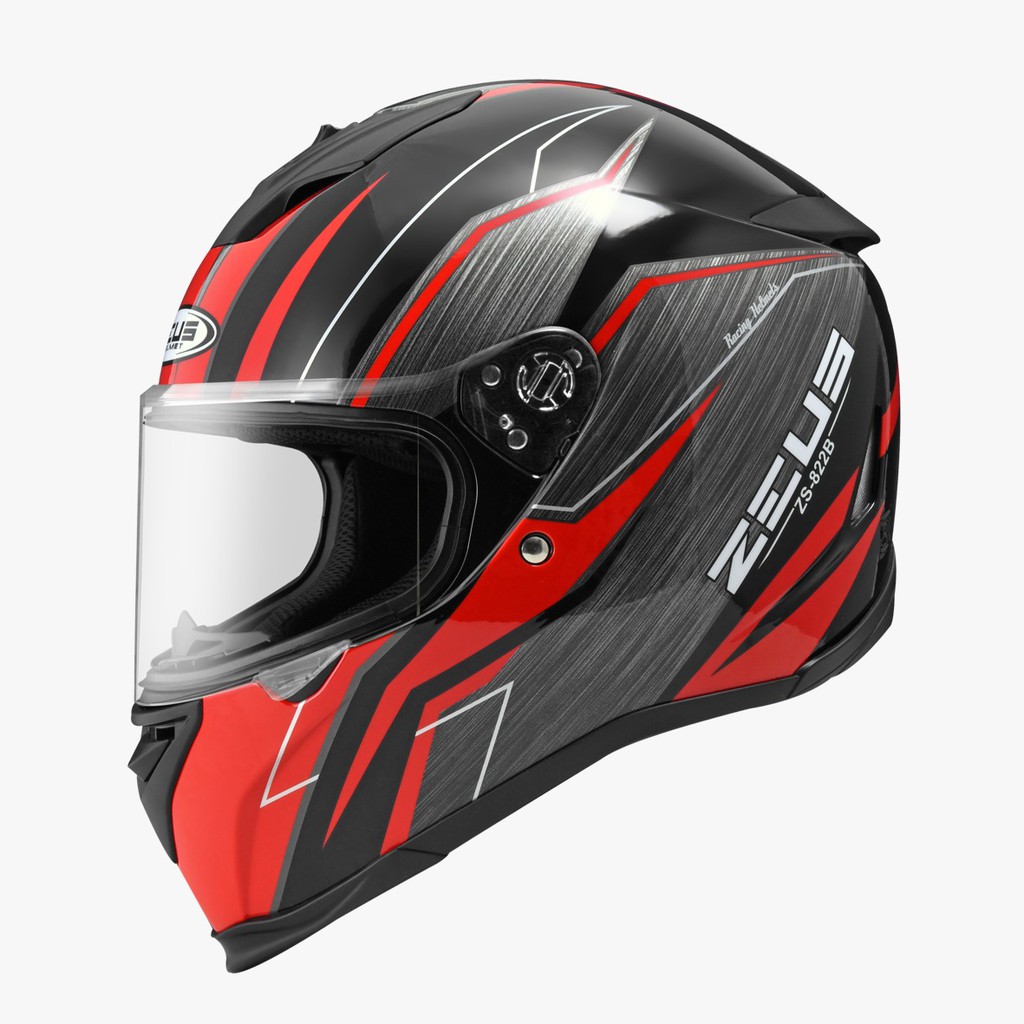 HELM ZEUS ZS822B ZS822 ZS 822B ZS 822 BLACK AO21 RED