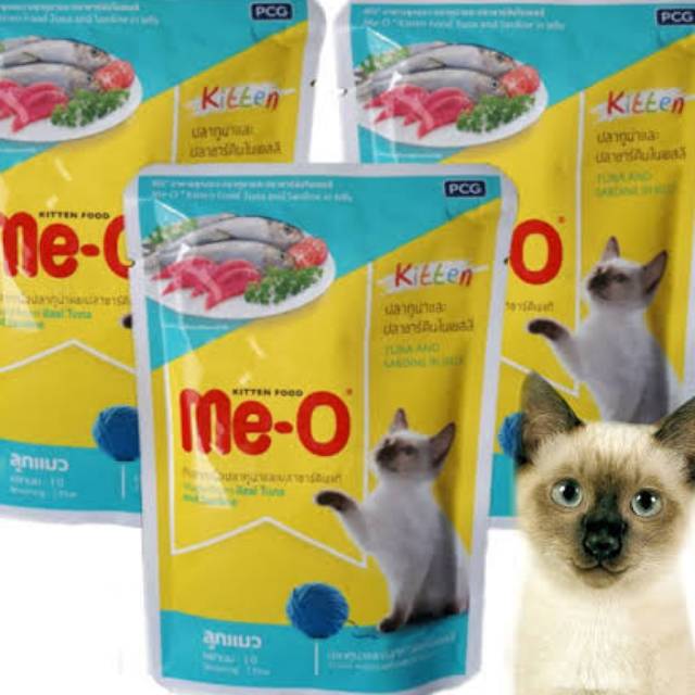 MEO POUCH KITTEN tuna and sardines Me-O 80g wet food pakan kucing