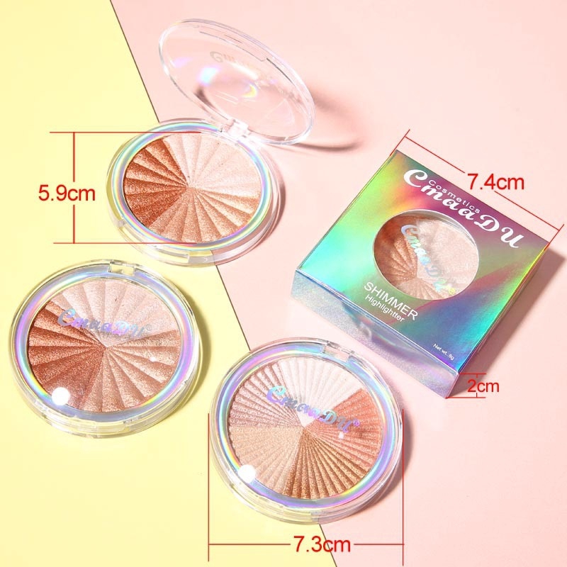 COD CMAADU Loose Iluminador Glitter Highlighter Palette Face Powder Brighten Shimmer Bronzer Contour