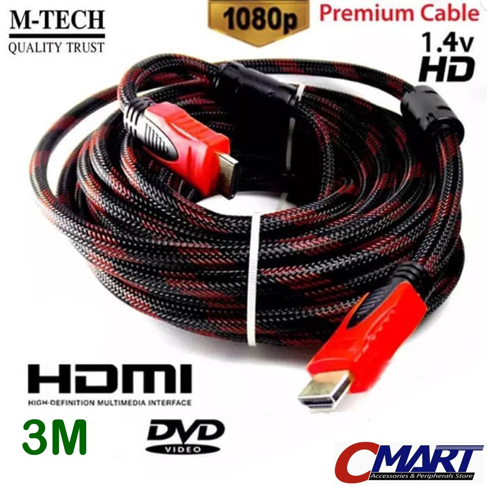M-Tech Kabel HDMI to HDMI 3m Gold Plated 3 meter - MTC-HDMM-300-14