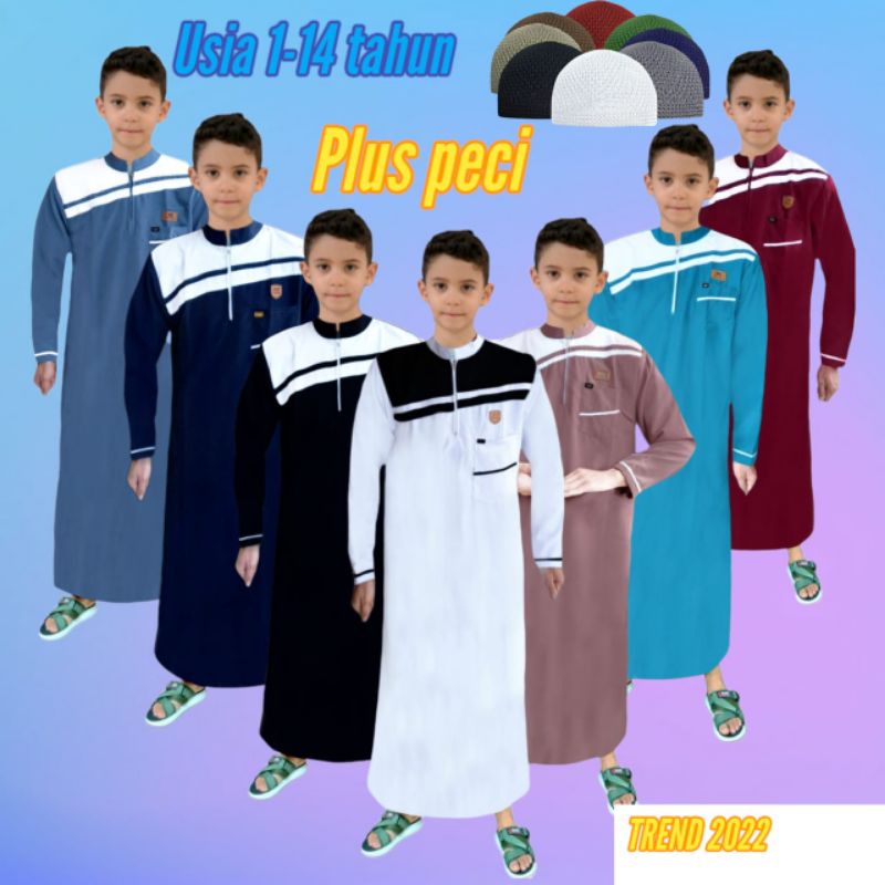 AS-SALAF/jubah anak laki laki/gamis pakistan anak TK,SD,SMP usia 1-14 tahun