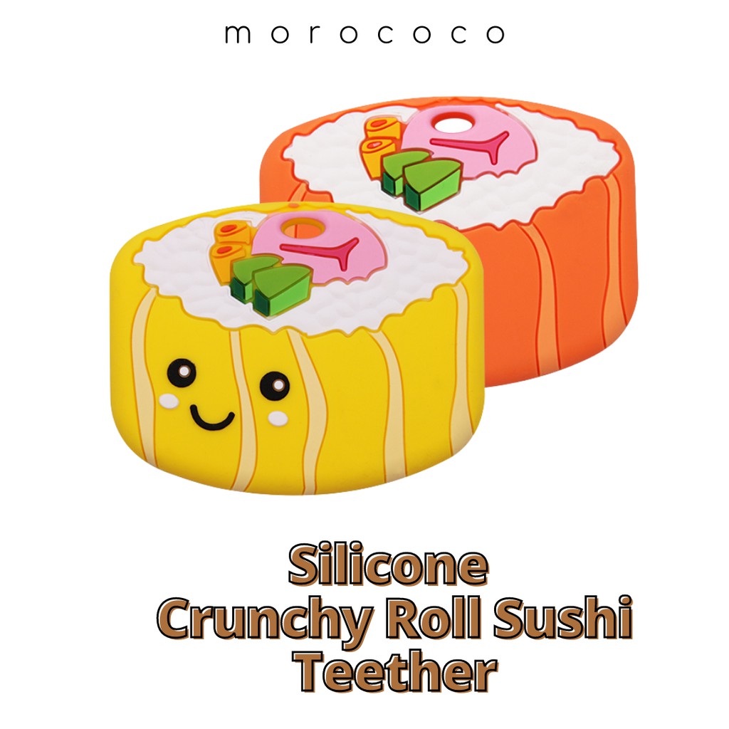 SILICONE BABY TEETHER CRUNCHY ROLL SUSHI