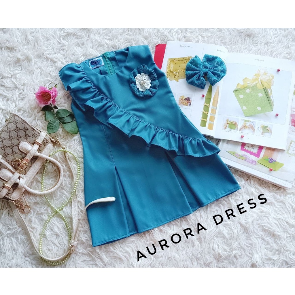 Dress Aurora/Dress Model Terbaru/Dress Cantik Kekinian Wanita/Dress Lucu Warna Tosca