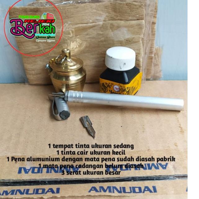 

Terbaru.. satu set paket hemat peralatan menulis lengkap Pena tutul pena celup lugot lafadz qalam kalam pentul mata pena Bak wadah tinta mangsi yamura aras serat ares mata pena