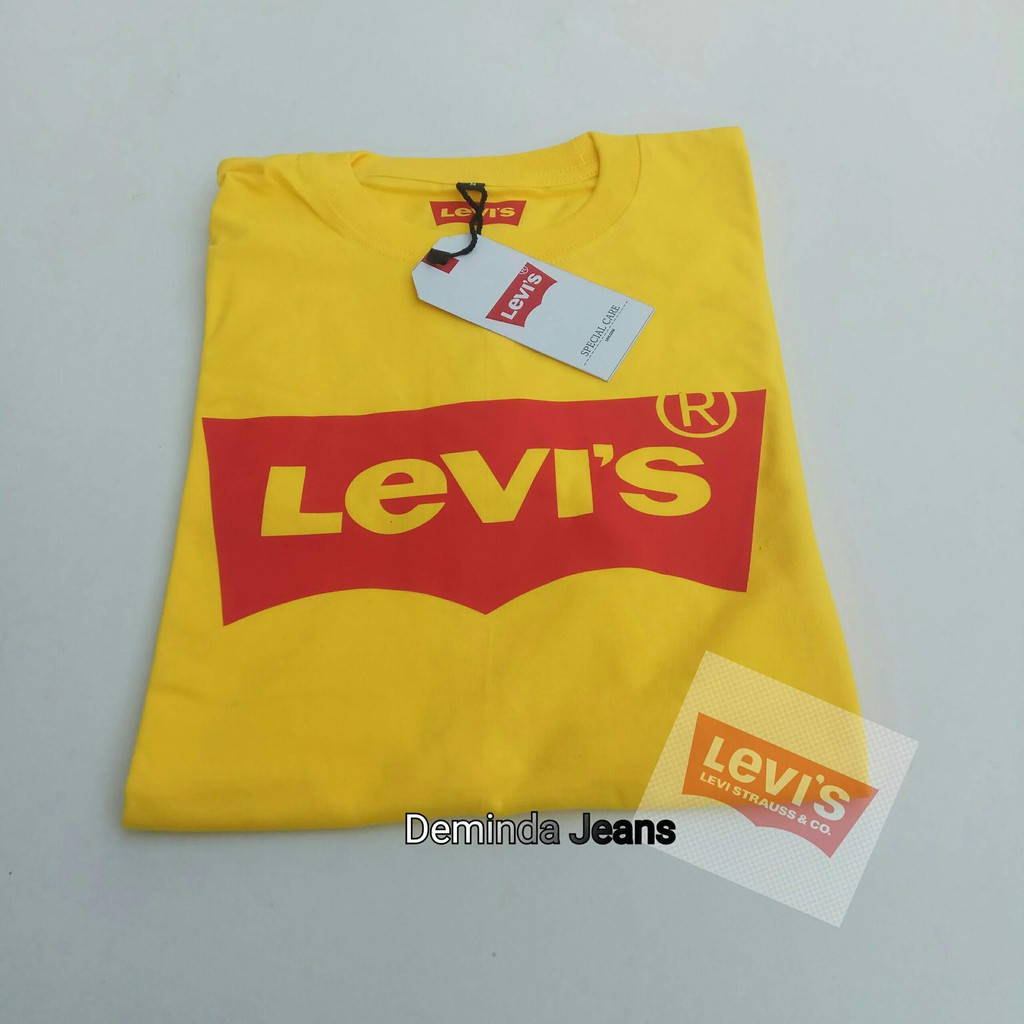 Kaos Pendek Oblong Pria Wanita Logo Levi Reguler Size M L XL XXL Terbaru 2023