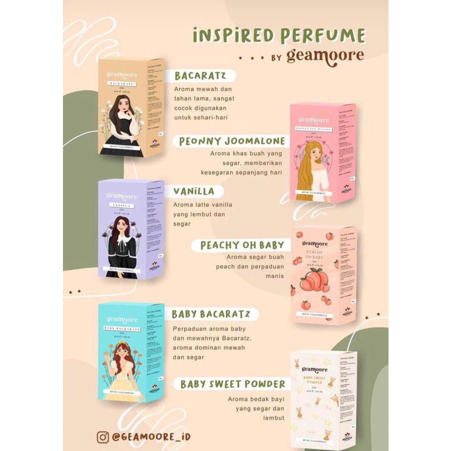 Geamoore Parfum Spray 30ml/ Roll On 5ml / Addicted Series 15ml