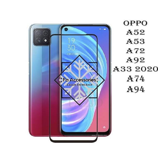 Tempered Glass 5D 9D Full Lem Full Cover oppo A33 2020 a52 a53 A54 A54S A55 a76 a78 a785g a72 A74 a76 a92 a94 a95 4G 5G SCREEN GUARD