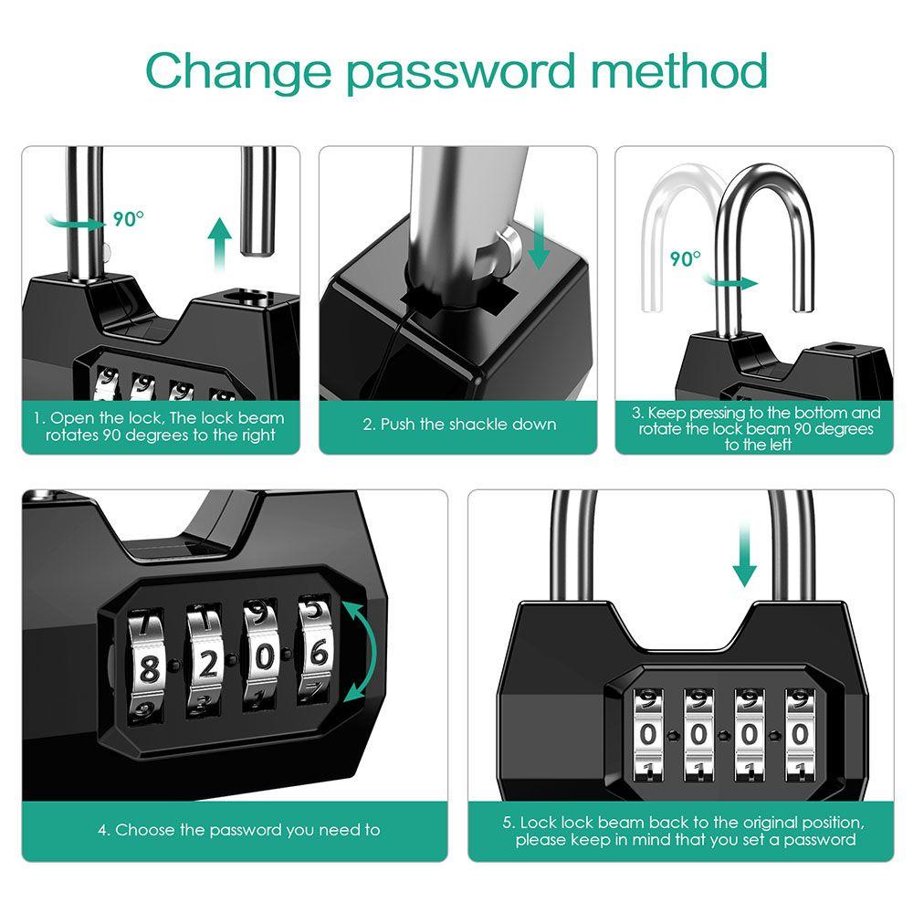 Chookyy Safely Code Lock Gembok Kunci Pintu Lemari Weatherproof Luggage Lock Vault Combination Padlock