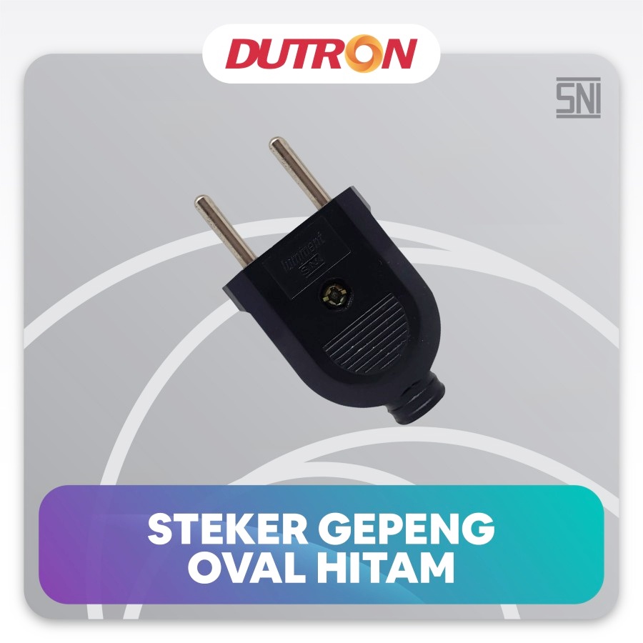 Steker Gepeng Dutron Steker Biasa Gepeng Dutron Putih Hitam SNI