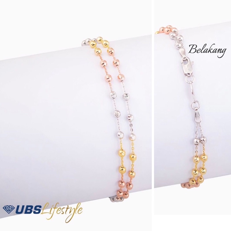 Gelang Rantai Jedar 2 layer 3 warna UBS