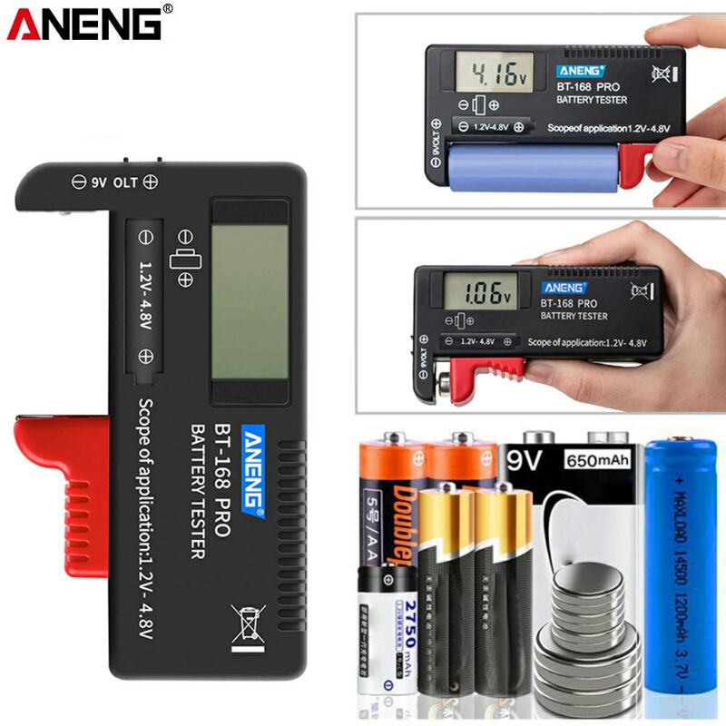 Tester Baterai Capacity Checker 18650 AA AAA Display Digital - BT-168 Pro