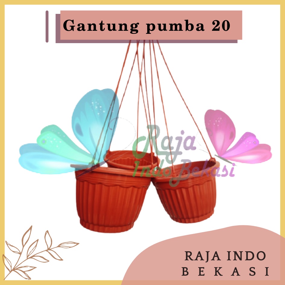 Pot Gantung Pumba 20 Merah Bata - Pot Gantung Coklat Bagus - Bukan Pot Gantung Mawar Putih