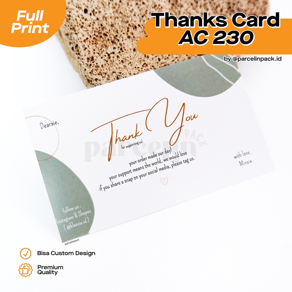

Thanks Card AC 230 [Min Order 100pcs]