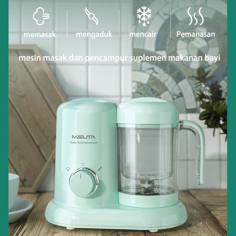 SYH Mall MISUTA BABY PUREE 4 in 1 Multi-functional Digital Baby Food Processor / Pasta Cooker / Baby Food Maker /  Blender Steam / Baby Safe Alat Pembuat Makanan/STEAM &amp; BLENDER