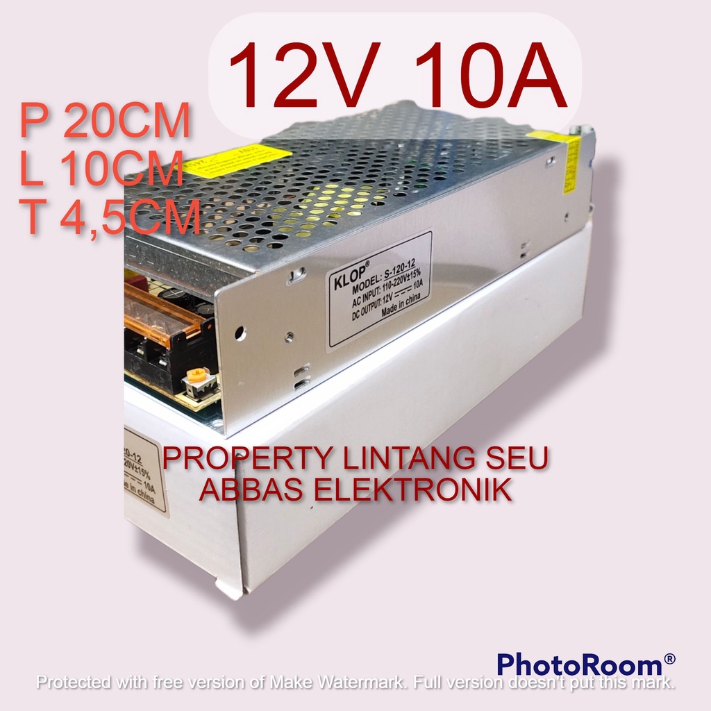 POWER SUPPLY ADAPTOR KALENG 12V 10A 12V10A 12 VOLT 10 AMPERE