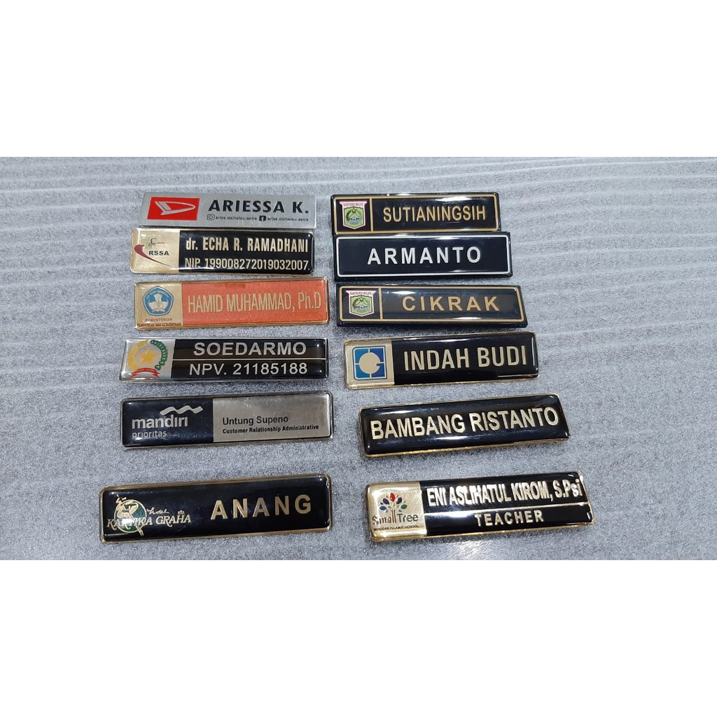 

3PCS Nama Dada Kuningan / Stainless kwalitas supeeerrr "Dengan HARGA SEMURAH INI sudah bisa dapat 3pcs nama dada" DENGAN KWALITAS TERBAIK.