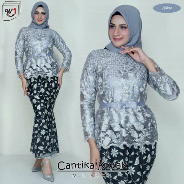 Kembali hadir / kebaya cantika kotak - kebaya modern terbaru - set kebaya tulle bordir import