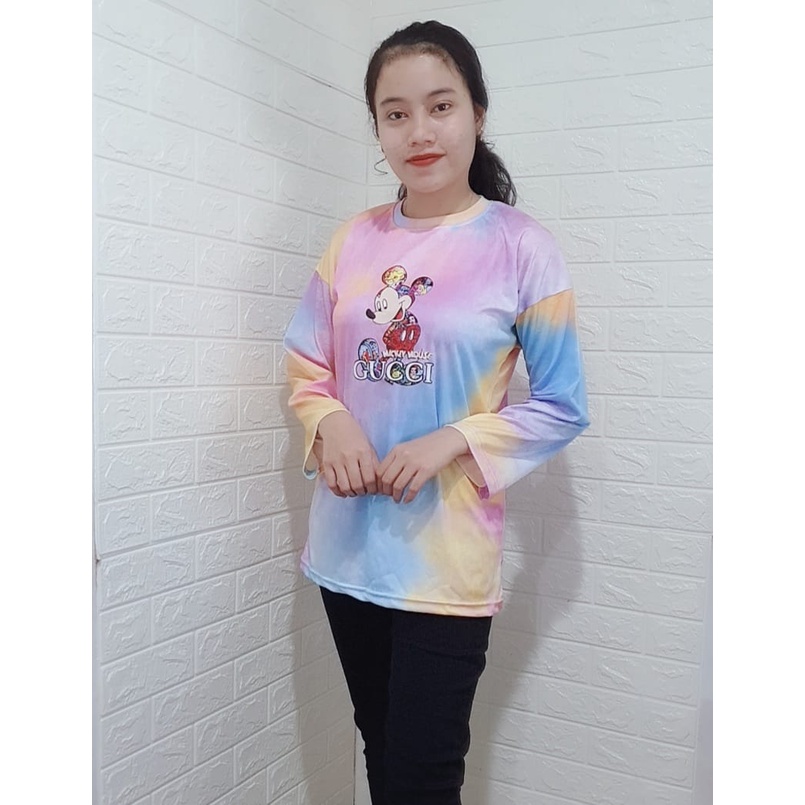 Rillo - Kaos Longsleeve Ovesize Tie Dye Sablon 3D Plastisol