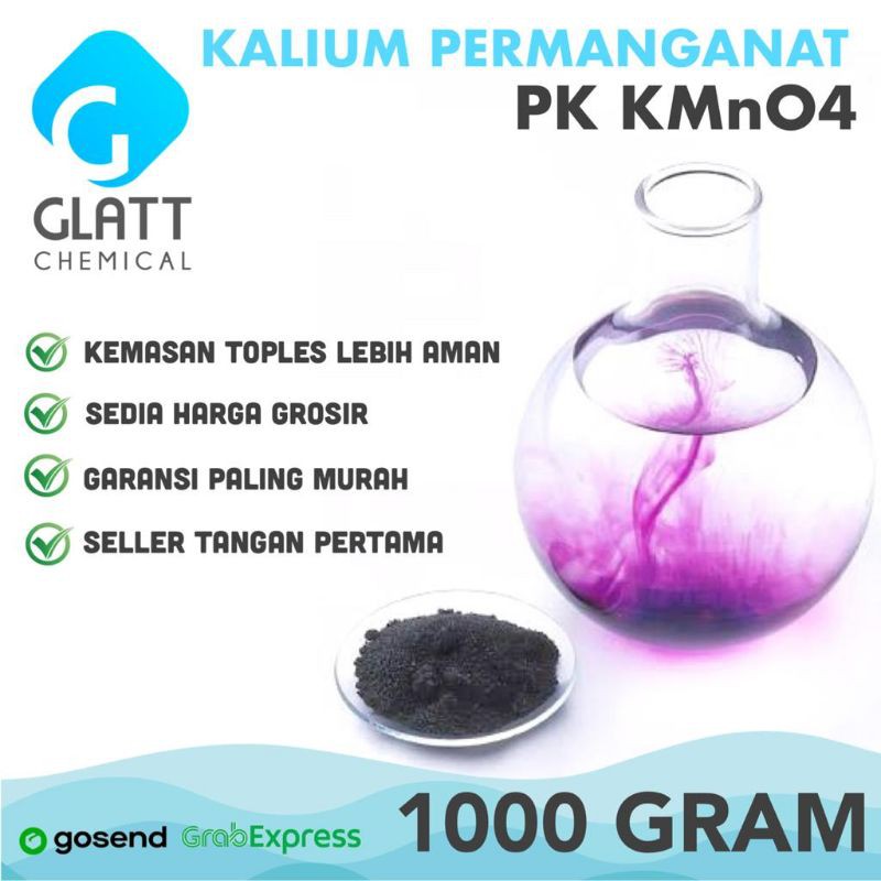 1000 Gram PK Kalium Permanganat - Permanganate Kalikus - Bahan Fumigasi Kandang - Pemutih Kertas