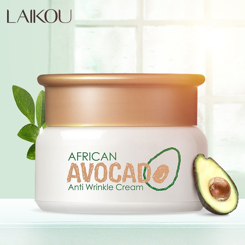 LAIKOU Avocado Cream Memudarkan Kerutan Krim Wajah Pelembab Anti Penuaan Melembutkan Kulit 35g