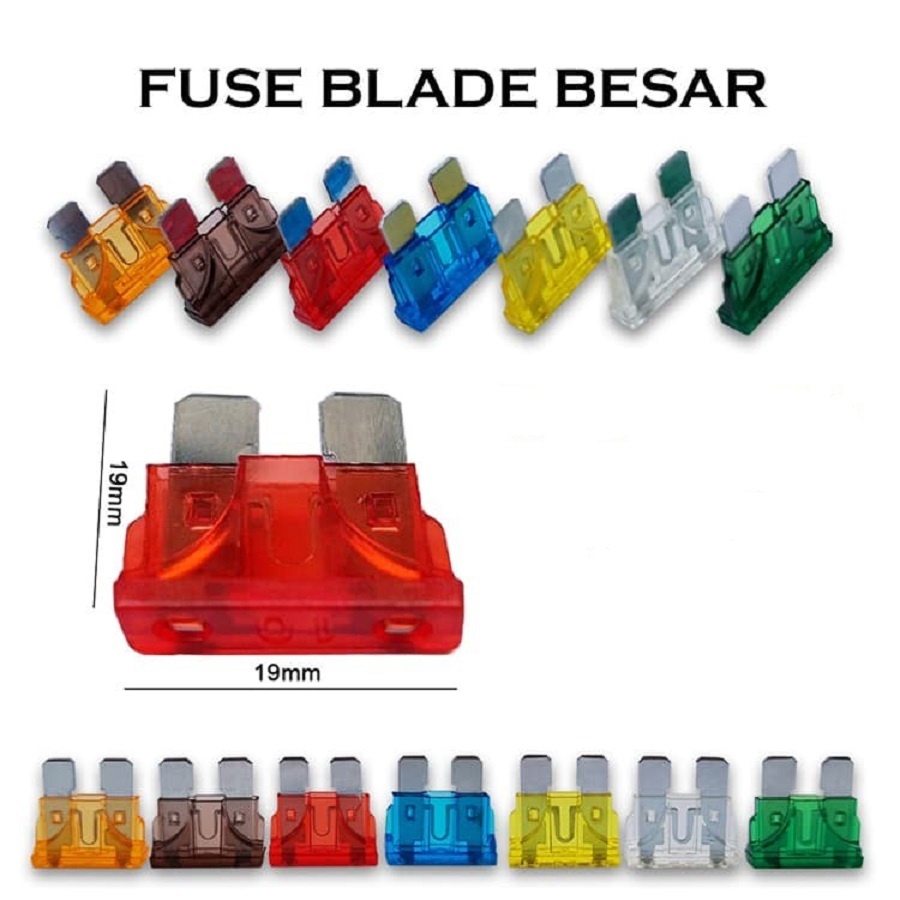 Sekring Sikring Pius Fuse Blade Tancap Besar Mobil Motor 5A 10A 15A 20A 25A 30A