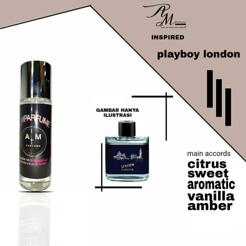 A_MPARFUME....REFILL PARFUM PREMIUM,WANGI AWET & TAHAN LAMA // PLAYBOY LONDON // BOTOL 35 ML