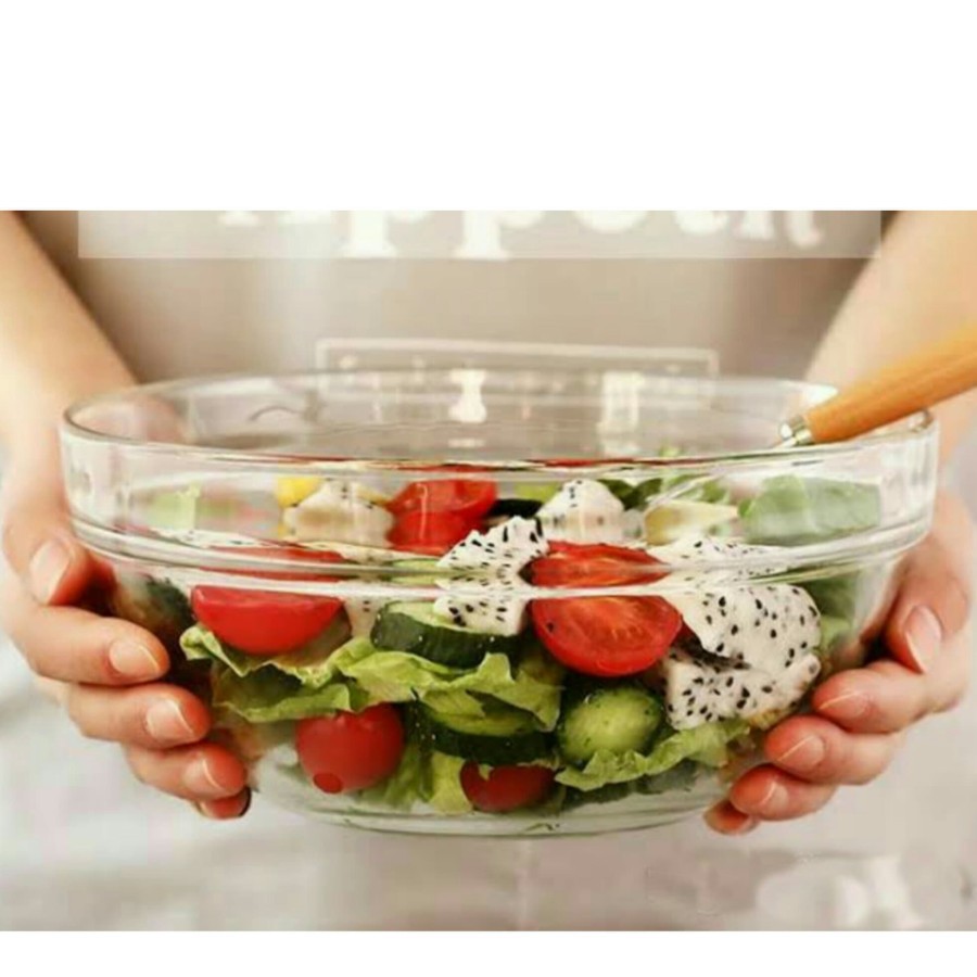 Luminarc Mangkok Empilable 23 cm - Mangkok Adonan Besar - Mixing Bowl - Mangkuk Kaca - Mangkok Kue