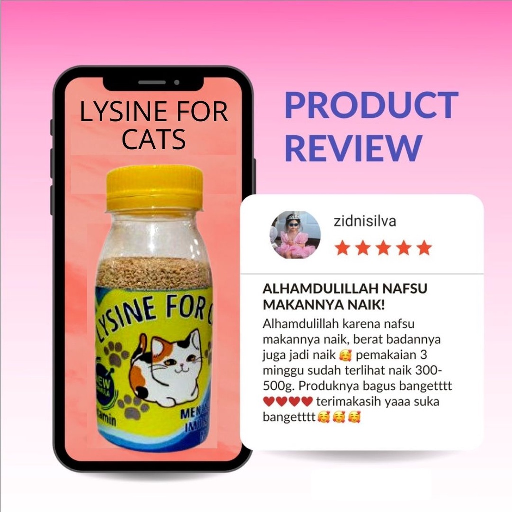 Lysine Penggemuk Kucing Meningkatkan Immune dan Nafsu Makan Kucing Cat Kitten Original Garansi Termurah BEST SELLER  FEZONE