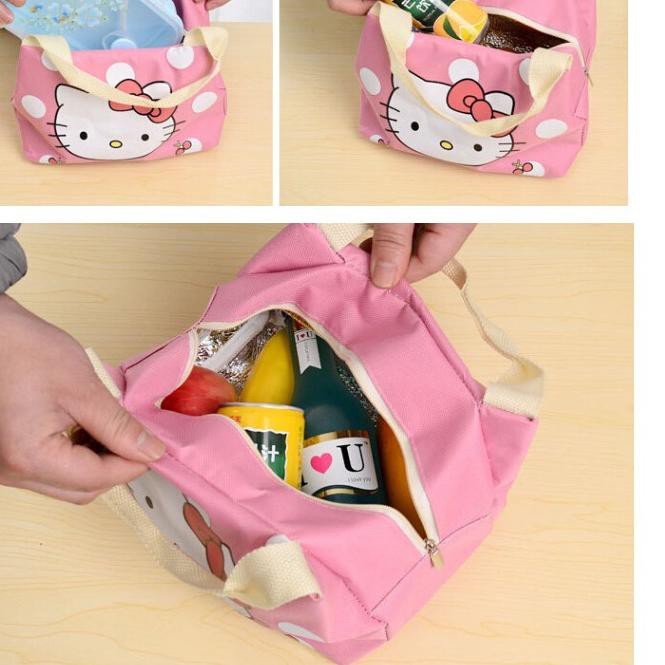 TAS BEKAL LUNCH BAG ANAK HELLO KITTY TOROR DORAEMON SNITCH ALUMINIUM FOIL TAHAN PANAS DINGIN