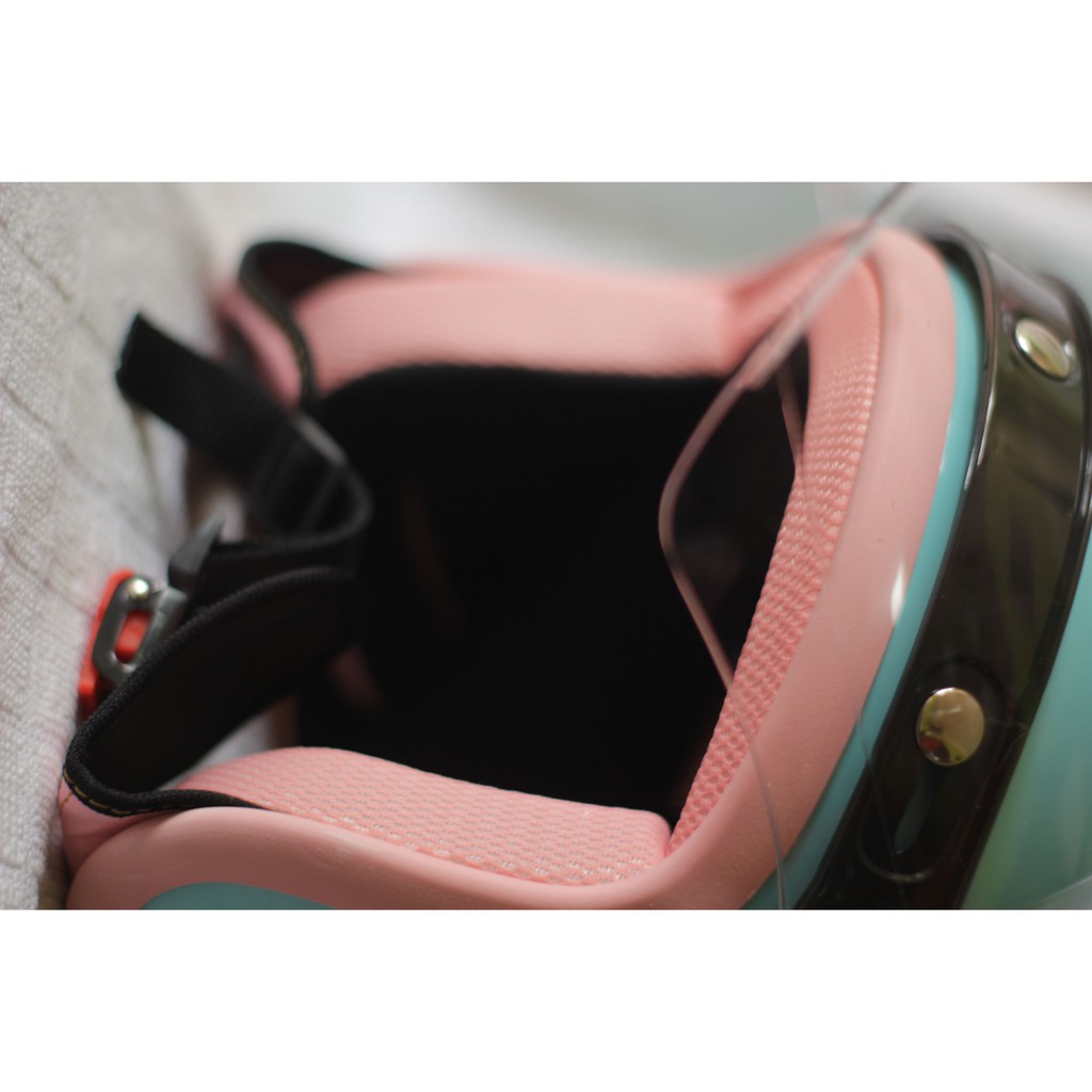 HELM BOGO CAMELIA PASTEL DORAEMON DEWASA KACA DATAR SILVER-8