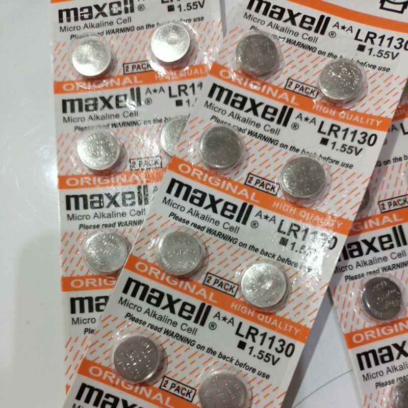 BATERAI KANCING MAXELL LR1130 BATERAI JAM 1PAPAN ISI 10pcs