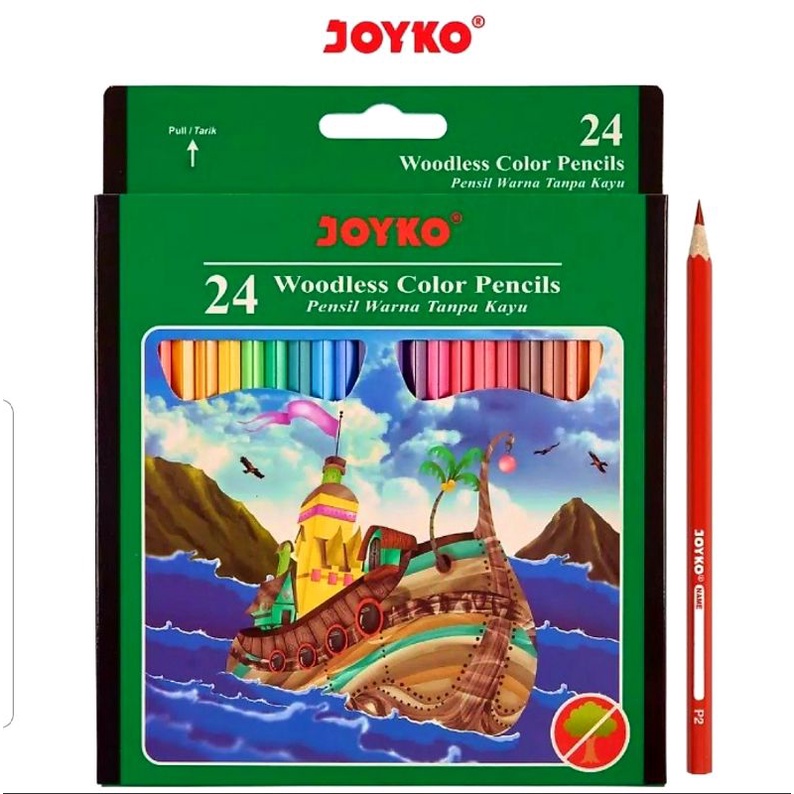 

PENSIL WARNA 24 WARNA / PENSIL WARNA JOYKO 24 WOODLESS