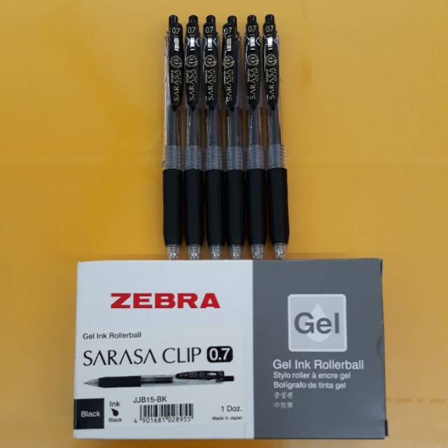 

Pena Zebra Sarasa Clip 0.7 Hitam @12